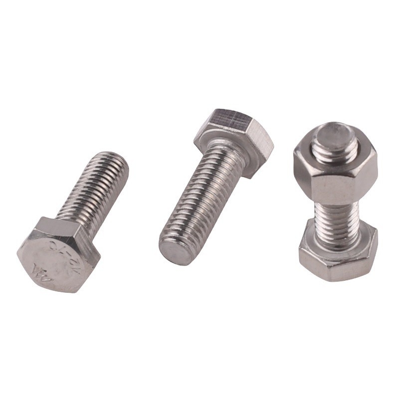 Plain Finish DIN Standard Hex Head Bolts M5 M6 M8 voor zware toepassingen in roestvrij staal