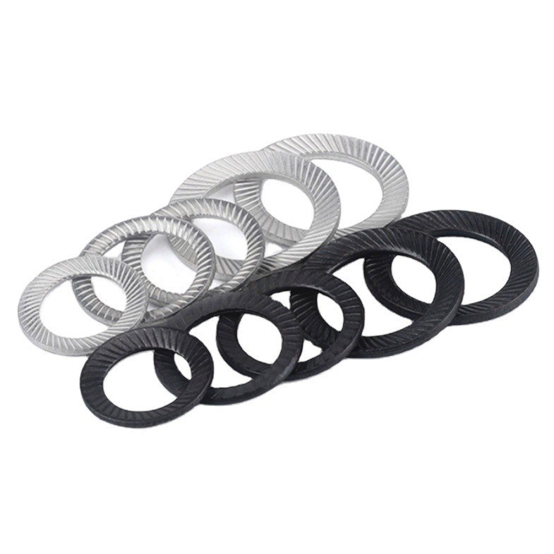 M3-M30 JIS Standaard Carbon Steel Zwart gegalvaniseerd Dubbel-Tand Wedge Embossed Safety Butterfly Lock Washer in zware industrie