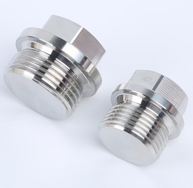 Laryngeale stekker 304 roestvrij staal Buiten Hexagon Flange Face Plug voor het aansluiten van olie- en waterleidingen