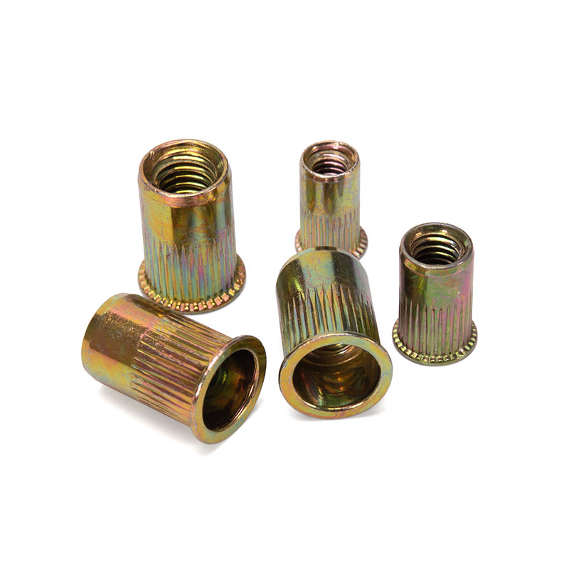 Voorbeeld Instock Stalen Rivet Round Body Flat Head Rivet Nut/Metric Rivet Nut Carbon Steel Threaded Inserts Nut Zinc Plated