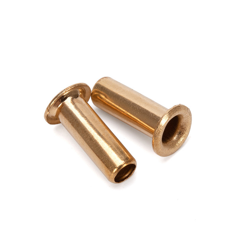DIN Standard Bright Finish Flat Round Head Brass Copper Hollow Tubular Rivet voor Hardware Industry Requirement