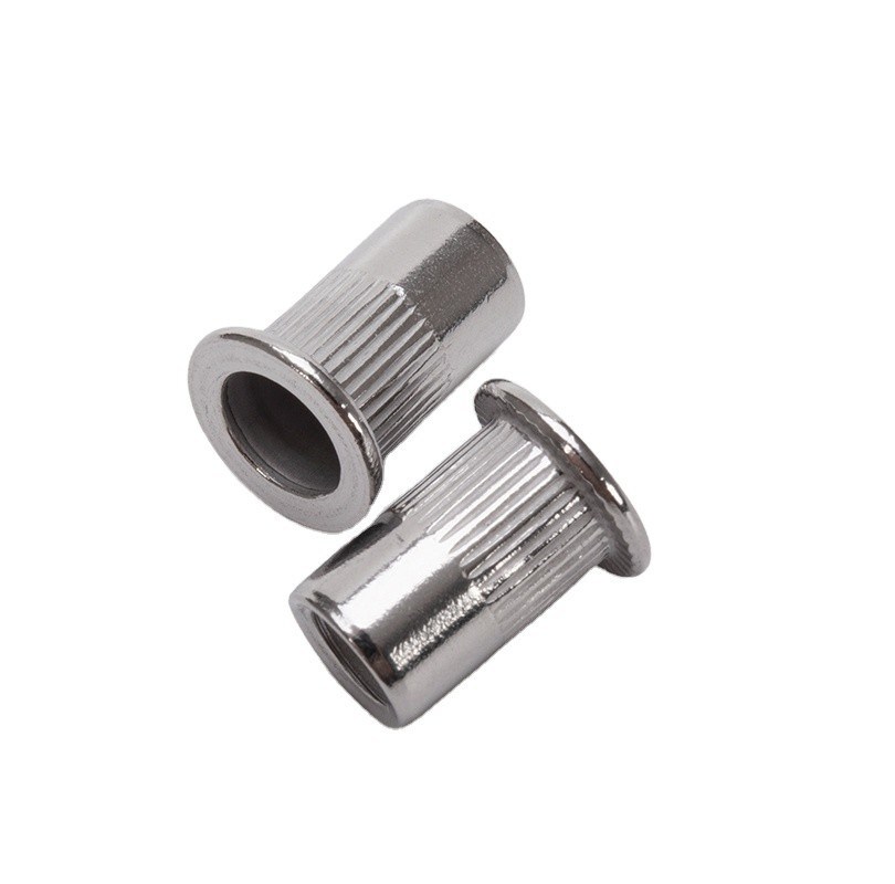 Gegalvaniseerde waterbehandeling Messing Rivet Nut Zinkgeplatte Gedrukt FlatHead Knurling inch Pull Rivet Nut Standard DIN voor waterbehandeling