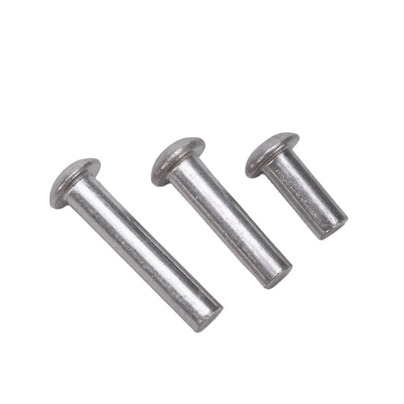 ISO-standaard metrische aluminium messing Solid Core Rivet Fastenal Flat Head Round Head Solid Mild Steel Copper Rivets met heldere afwerking
