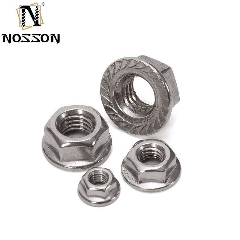 ANSI/ASME standaard roestvrij staal zeshoekige flensnoot M4 M5 M6 M8 M10 M10 draad DIN6923 voor diverse industrieën