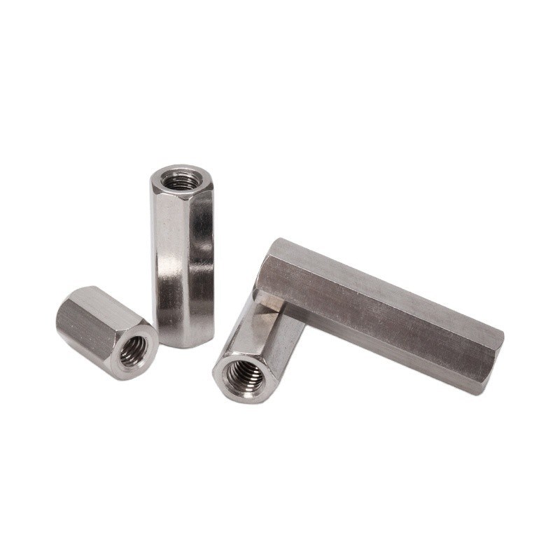 M3 M4 M5 M6 M8 M10 Zwarte oxide Afwerking Vrouwelijke draad Rechte aansluiting Lang Hex Sleeve Koppelnoot in 304 roestvrij staal