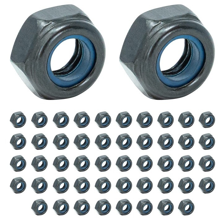 JIS-standaard zelfdraadend M6 Hex-moeren met antivibratie nylon slot inzet roestvrij staal 201/304/316 Zwarte oxide afwerking